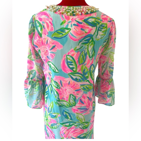 Lilly Pulitzer Elenora Silk Dress Totally Blossom Size XS NEW - Picture 11 of 13